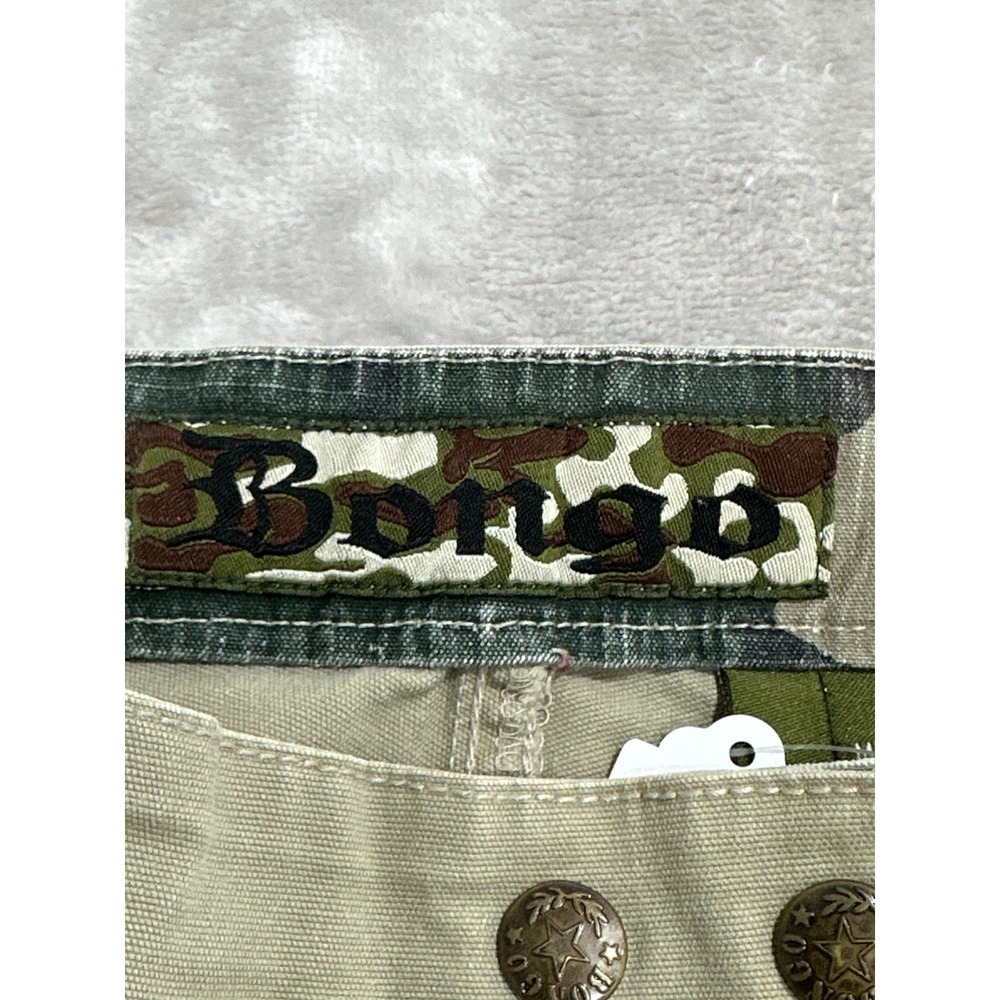 Vintage 90s Y2K Bongo Parachute Pants Women's Jr Size 13 Khaki Cargo Tie Off EUC - Picture 4 of 8